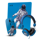 Kit Audífonos, mouse y mousepad  | STF Erick escalante 3 en 1 | para computadora azul