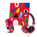 Kit Audífonos, mouse y mousepad  | STF Alex Siordia 3 en 1 | para computadora rojo