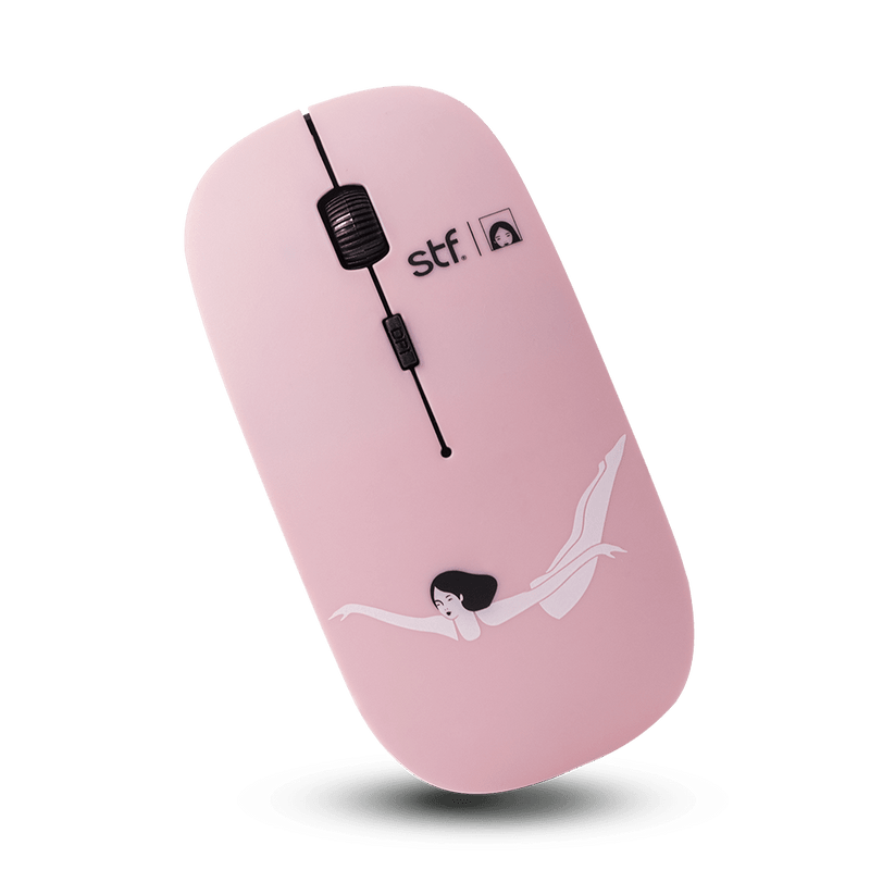 Kit Audífonos, funda y mouse | STF Mariana Motoko 3 en 1  | 14 pulgadas para computadora rosa