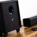 Barra de sonido bocina STF Alud Pro: 2.1 subwoofer, alámbrico, 35W, audio óptico
