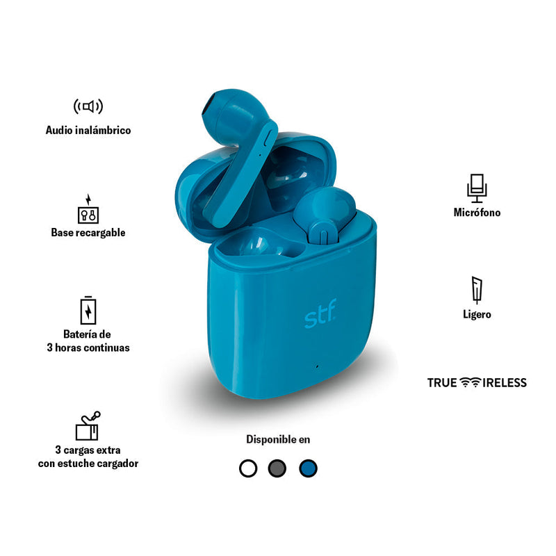 Audífonos Inalámbricos True Wireless | STF Nordic | 3hrs de uso, Blanco