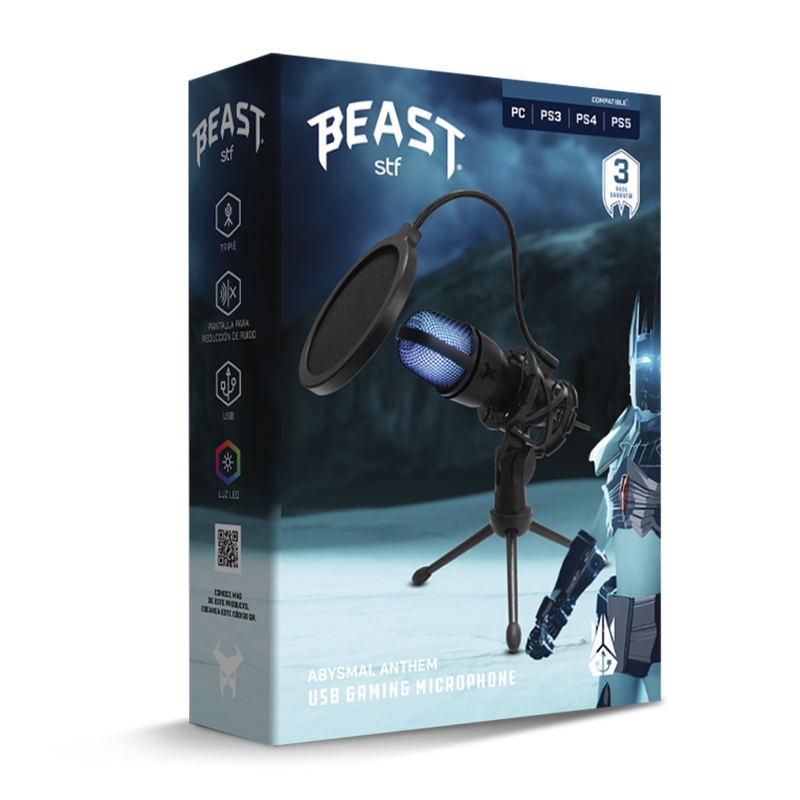 Micrófono gamer |STF Beast Abysmal anthem |Unidireccional con luz