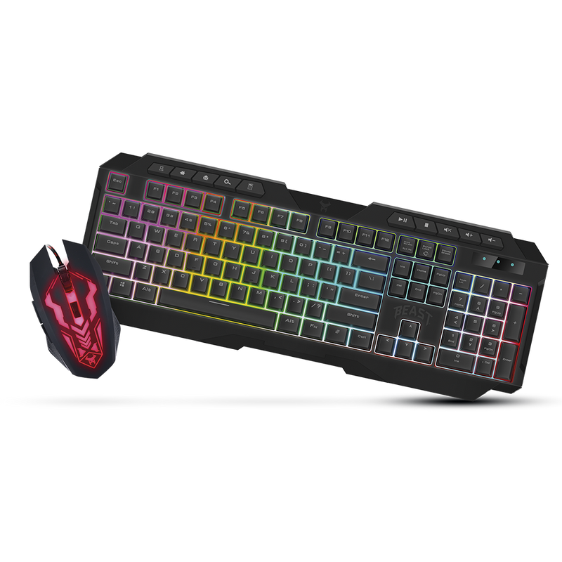 Kit teclado y mouse gamer |STF Beast abysmal |luz led gaming para computadora