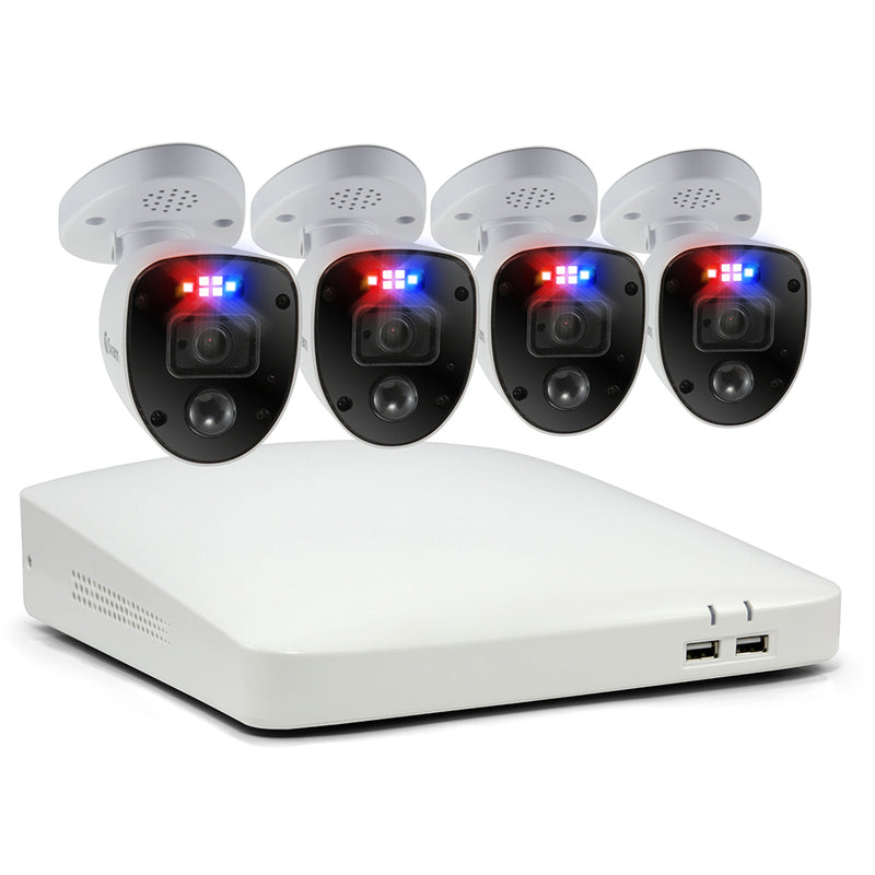 Sistema de seguridad 4 cámaras DVR | Swann SWDVK-85680W4RL-US | 4K Ultra HD Luces intermitentes Visión nocturna