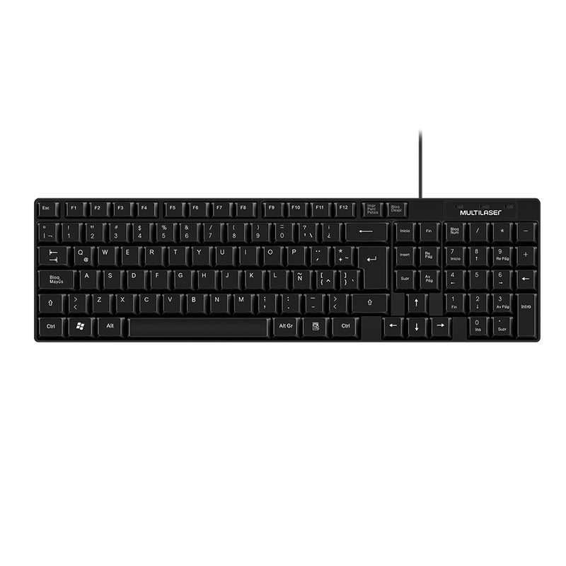 Teclado y Mouse inalámbrico Kit Multilaser Wireless Black USB