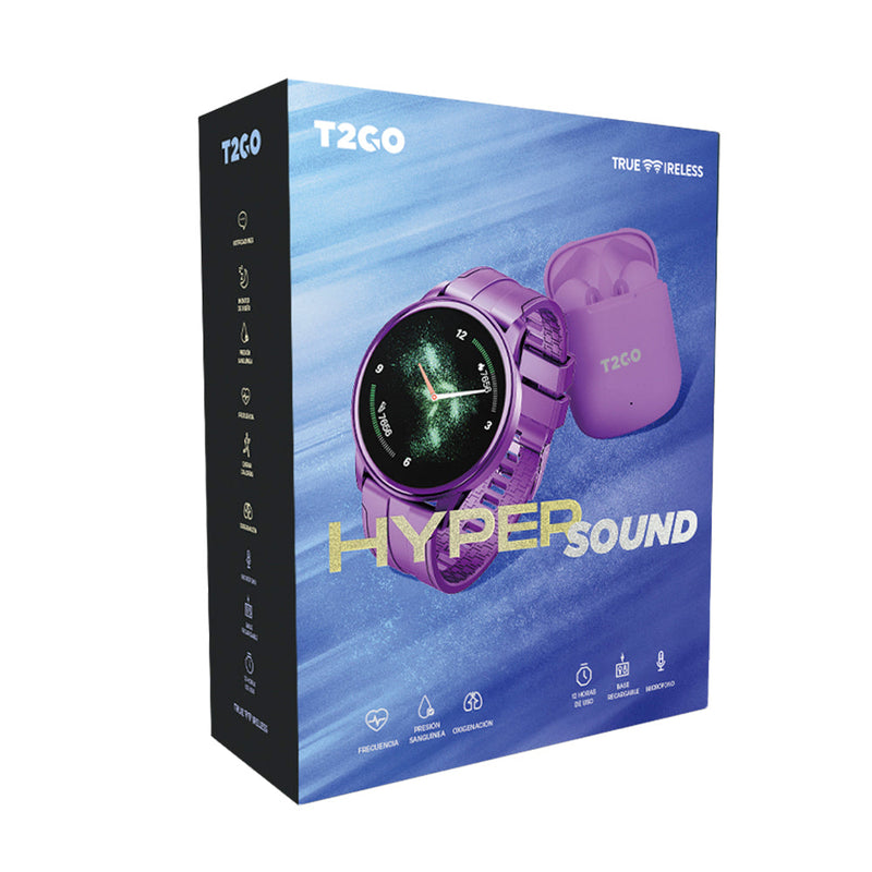 Smartwatch reloj inteligente |T2GO Hyper Sound |pantalla 1.3 pulgadas negro