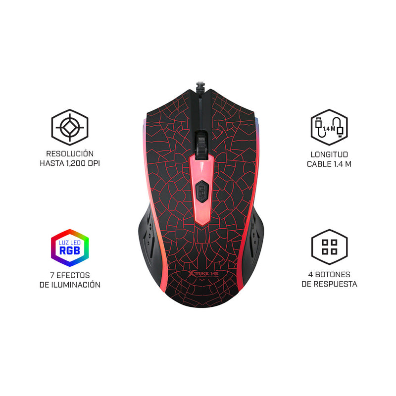 Mouse gamer |XTRIKE ME GM-206 |backlit 1200 DPI gaming para computadora
