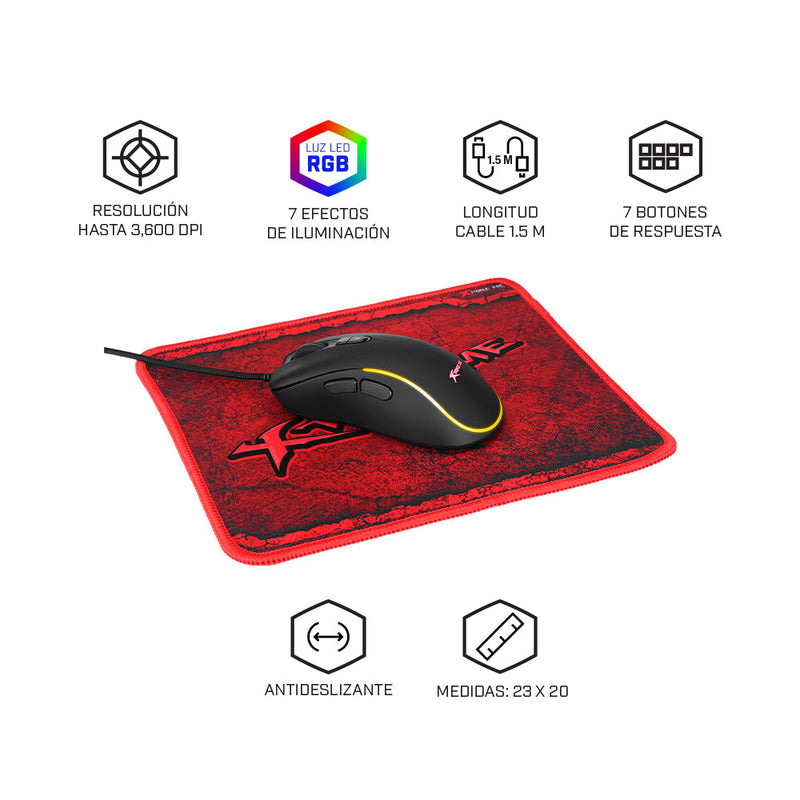 Kit Mouse y mousepad gamer  |XTRIKE ME GMP-290 |combo gaming para computadora